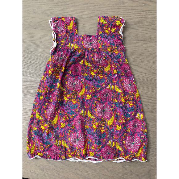 A.T.U.N Girls Floral Ruffle Sleeve Dress Size 6/7 Boho Multicolor Cotton - Picture 5 of 6
